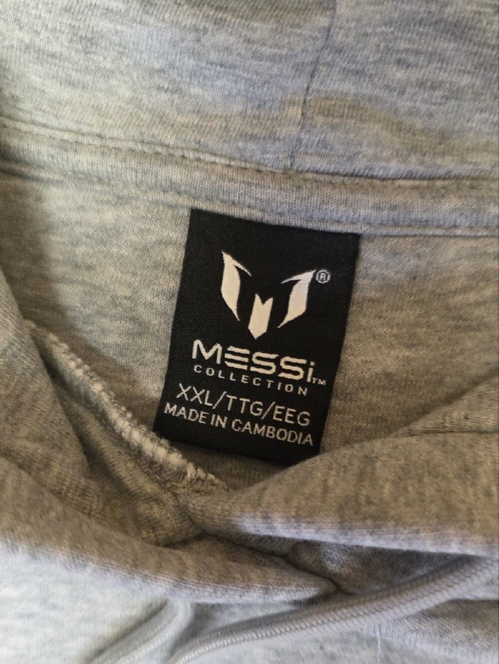 NEW Messi Collection Men's Fleece Active Hoodie Gray Sweatshirt Size XXL - Picture 2 of 12